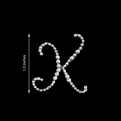 12 Pack 1.5" Clear Rhinestone Monogram Letter Jewel Sticker Self Adhesive DIY Diamond Decor - K