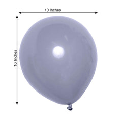 25 Pack 10" Matte Blue Gray Double Stuffed Prepacked Latex Balloons