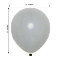 25 Pack 10" Matte Gray Double Stuffed Prepacked Latex Party Balloons