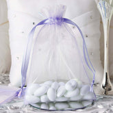 10 Pack 5"x7" Lavender Lilac Organza Drawstring Wedding Party Favor Gift Bags