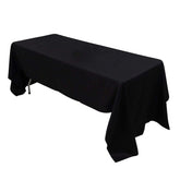 100% Cotton 60"x126" Rectangle Tablecloth Black Linen - Sophisticated, Soft & Breathable Table Cover