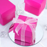100 Pack 2" Fuchsia Party Favor Candy Gift Boxes and Lids