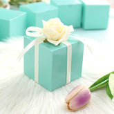 100 Pack 3" Easy DIY Turquoise Party Shower Favor Candy Gift Boxes