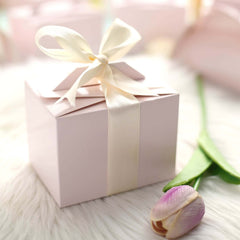 100 Pack 4"x3"x3" Blush Tote Party Favor Candy Gift Boxes