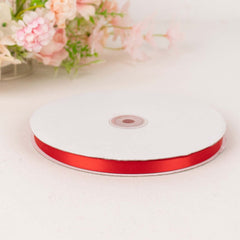 100 Yards 3 8" Red Single Face Decorative Satin Ribbon