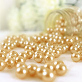 1000-Pack Faux Craft Pearl Beads Metallic Gold - Smooth Beads with Holes for Vase Filler Jewelry Making Bridal Accessories & Event Decor 10mm