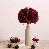 11" Burgundy Real Touch Artificial Silk Peonies Flower Bouquet