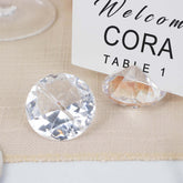 11-Pack Plastic Card Holder Stands Diamond Shaped Design Clear Crystal - Wedding Table Place Card Decorations 1.75"