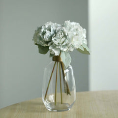 11" Silver Blue Real Touch Artificial Silk Peonies Flower Bouquet