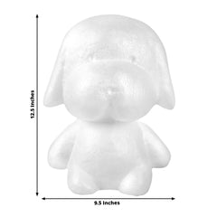 12.5" DIY White 3D Modeling StyroFoam Puppy, Polystyrene Craft Foam Animal