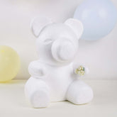 12" DIY White 3D Modeling StyroFoam Bear, Polystyrene Craft Foam Animal