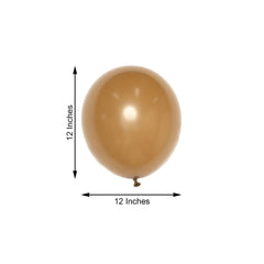 25 Pack 12" Matte Pastel Caramel Helium or Air Latex Party Balloons