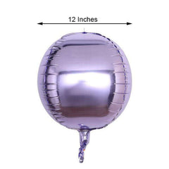 2 Pack 12" 4D Lavender Lilac Sphere Mylar Foil Helium or Air Balloons