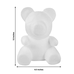 12" DIY White 3D Modeling StyroFoam Bear, Polystyrene Craft Foam Animal