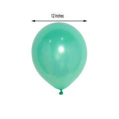 25 Pack 12" Shiny Pearl Turquoise Latex Helium or Air Balloons