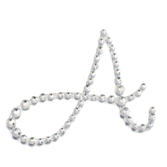 12 Pack 1.5" Clear Rhinestone Monogram Letter Jewel Sticker Self Adhesive DIY Diamond Decor - A