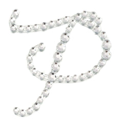 12 Pack 1.5" Clear Rhinestone Monogram Letter Jewel Sticker Self Adhesive DIY Diamond Decor - P