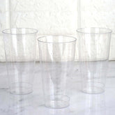 12-Pack Plastic Party Cups Clear Silver Glitter - Durable Disposable Tumblers for Drinks 17oz 5.5"