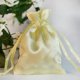 12 Pack 3" Yellow Satin Drawstring Wedding Party Favor Gift Bags