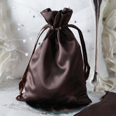 12 Pack 5"x7" Chocolate Satin Drawstring Wedding Party Favor Gift Bags