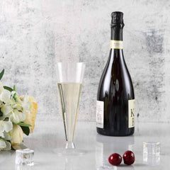 12-Pack Plastic Champagne Flutes Trumpet Clear - Durable Disposable Toasting Glasses 7oz