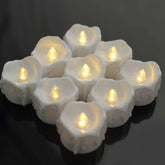 12-Pack LED Flameless Luminaria Lighting Warm White - Battery Operated Tealight Candles with Realistic Wax Design 1.5"