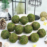 12-Pack Moss Ball Vase Fillers Handmade with Golden Twine Natural Preserved - DIY Decorative Craft Projects 2"