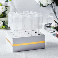 12-Pack Plastic Cake Push-Up Pops Clear with Holder - Easy-to-Use Push Pop Containers for Layered Desserts Jello & Candy Displays