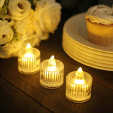 12 Pack Warm White LED Tealight Candles, Flameless Battery-Operated Tea Lights Column Style 2"