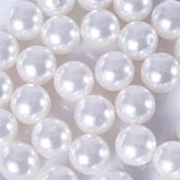120-Pack Faux Craft Pearl Beads White - Glossy Beads with Holes for Vase Filler Jewelry Making Bridal Accessories & Event Decor 20mm
