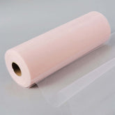 12"x100 Yards Blush Tulle Fabric Bolt, Sheer Fabric Spool Roll For Crafts