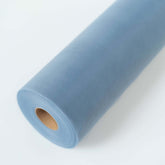 12"x100 Yards Dusty Blue Tulle Fabric Bolt, Sheer Fabric Spool Roll For Crafts