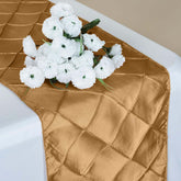12"x108" Gold Taffeta Pintuck Table Runner