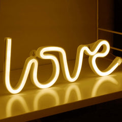 13" Love Neon Light Sign, LED Reusable Wall Decor Lights USB and Battery Operated