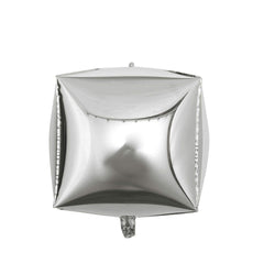14" 4D Silver Cube Shaped Mylar Foil Helium Air Balloons