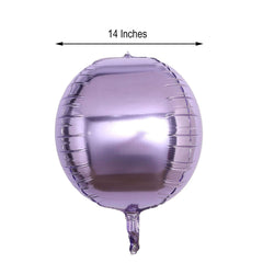 2 Pack 14" 4D Lavender Lilac Sphere Mylar Foil Helium or Air Balloons