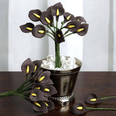 144 Pack 5" Chocolate Peacock Spread Foam Craft Calla Lilies