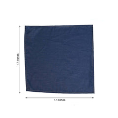 5 Pack Polyester 17"x17" Napkins Navy Blue Faux Denim Style Dinner Napkins for Casual Gatherings & Themed Events