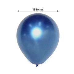 5 Pack 18" Metallic Chrome Royal Blue Latex Helium or Air Balloons