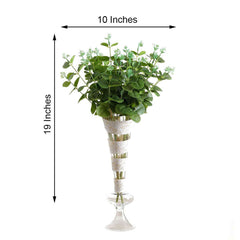 2 Bushes 19" Light Green Artificial Eucalyptus Branch Bouquet Plants