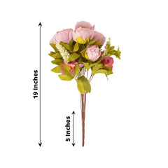 2 Pack 19" Lavender Lilac Artificial Peony Flower Wedding Bouquets, Faux Silk Flower Arrangements