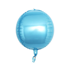 2 Pack 12" 4D Metallic Blue Sphere Mylar Foil Helium or Air Balloons