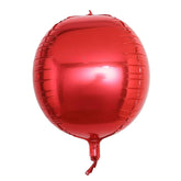 2 Pack 14" 4D Metallic Red Sphere Mylar Foil Helium or Air Balloons