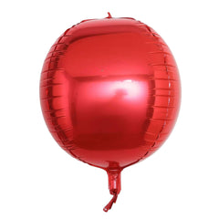 2 Pack 14" 4D Metallic Red Sphere Mylar Foil Helium or Air Balloons