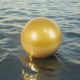 2 Pack 16" Inflatable Gold Decorative Balls - Round Vinyl Pool and Party Balls, Lightweight & Fun