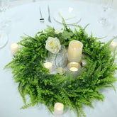 2 Pack 22" Green Artificial Lifelike Boxwood Fern Mix Spring Wreaths