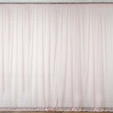 2 Pack Blush Fire Retardant Event Curtain Drapes in Sheer Floral Lace, 5ftx10ft Divider Backdrop Event Panels with Rod Pockets