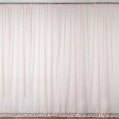 2 Pack Blush Fire Retardant Event Curtain Drapes in Sheer Floral Lace, 5ftx10ft Divider Backdrop Event Panels with Rod Pockets