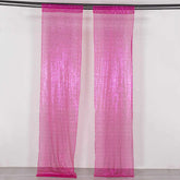 2 Pack Fuchsia Sequin Event Curtain Drapes with Rod Pockets, Seamless Backdrop Event Panels - 8ftx2ft