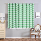 2 Pack White Mint Chevron Design Thermal Blackout Soundproof Curtains With Chrome Grommet Window Treatment Panels - 52"x64"